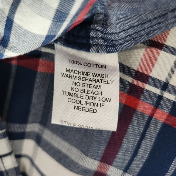 Class Club Boy's Short Sleeve Plad Button down shirt. Size 18/20. New. C1 - Picture 6 of 8